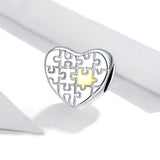 S925 Silver Love Puzzle Charm Plating Heart – Jewelry Gift Ideas — 4