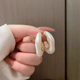 Geometric U-shaped Pearl Earrings For Women New – Gifts for Her — 4