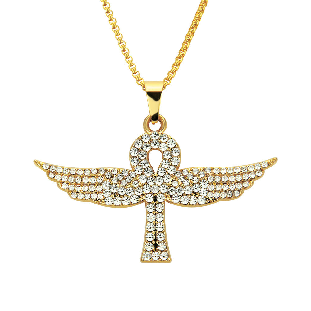 Golden Hip Hop Angel Wings Diamond Pendant – Jewelry Gift Ideas — 1