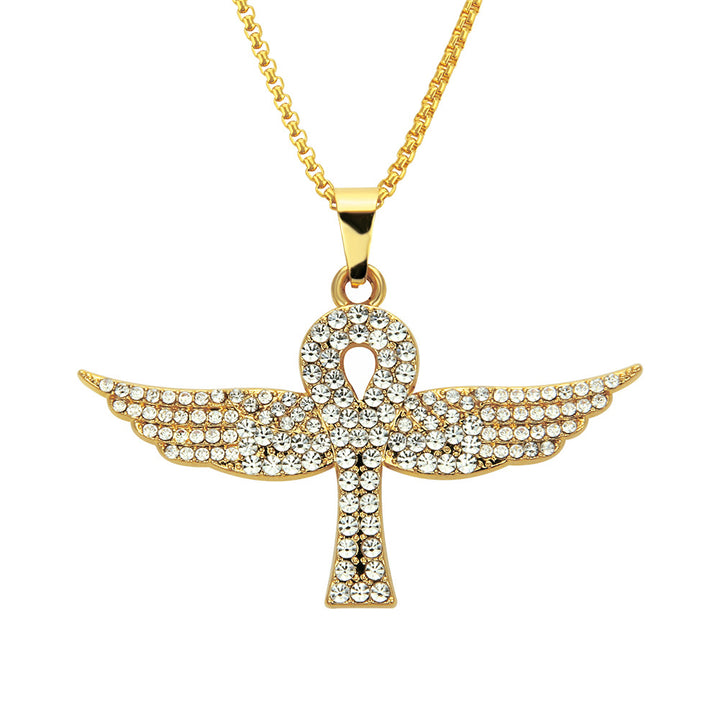 Golden Hip Hop Angel Wings Diamond Pendant – Jewelry Gift Ideas — 1