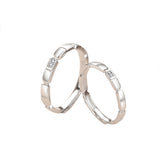 Simple Square Couple Ring Silver Men And Women – Gifts for Him — 5