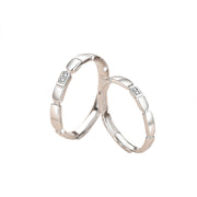 Simple Square Couple Ring Silver Men And Women – Gifts for Him — 5