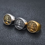 Stainless Steel Leaf Ring Set For Men Wholesale Tree – Gifts for Him — 3