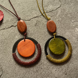 Circle leather rope wooden pendant – Jewelry Gift Ideas — 1