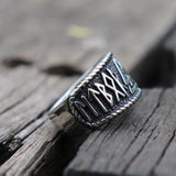 Mythical Viking Yong Odin Logo Men's Ring Viking Rune – Gifts for Him — 1