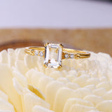 Simple Retro 925 Silver Square White Crystal Ring – Holiday Gift Ideas — 4