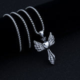 Vintage Wings Cross Titanium Alloy Necklace – Jewelry Gift Ideas — 2