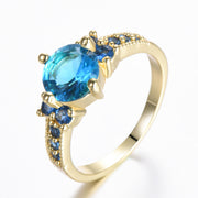 Rhinestone Zircon Four-claw Round Ring – Thoughtful Gifts — 11