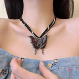Butterfly Pendant Multi-layer Beaded Clavicle – Jewelry Gift Ideas — 4