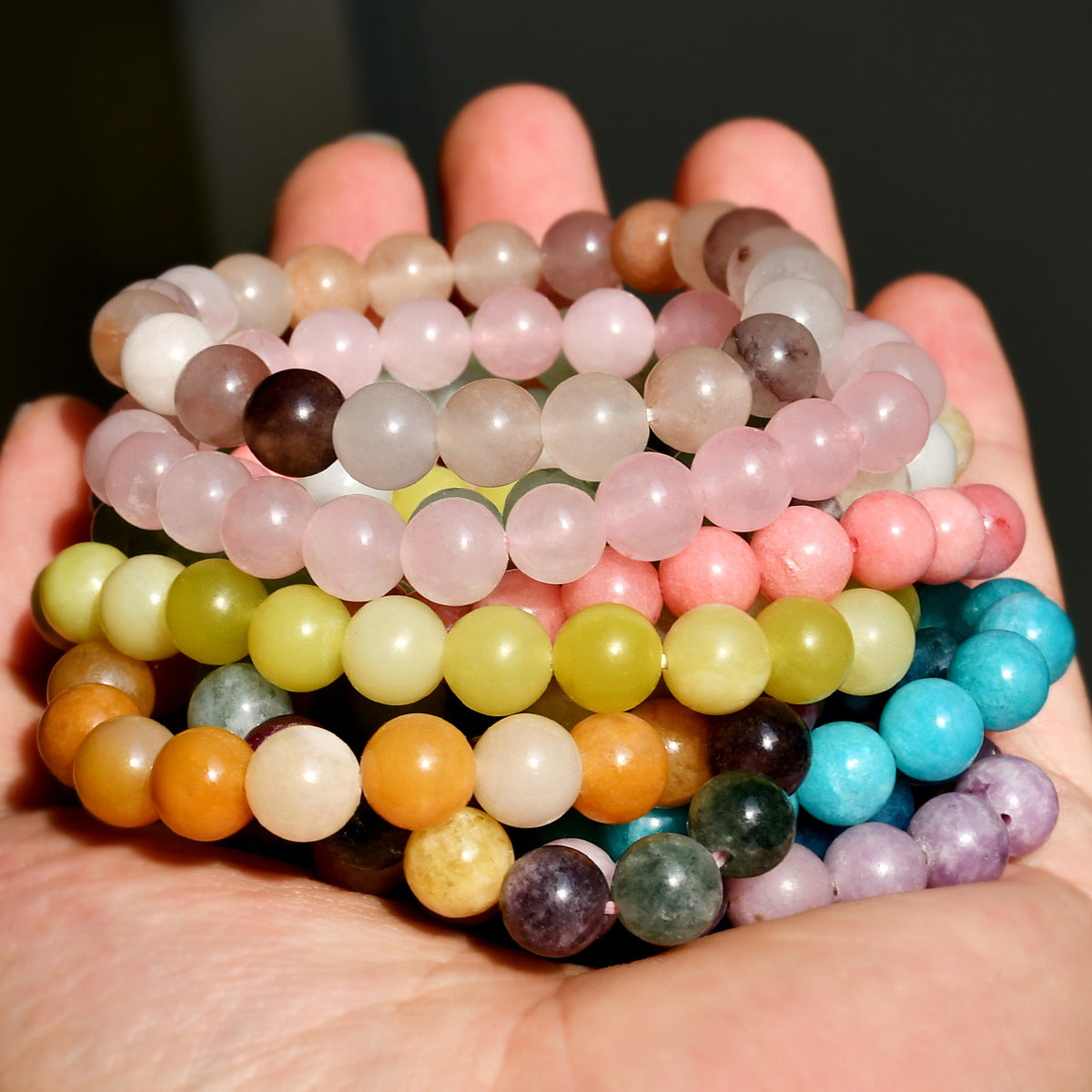8mm Natural Stone Bracelet With Card Tourmaline – Jewelry Gift Ideas — 1