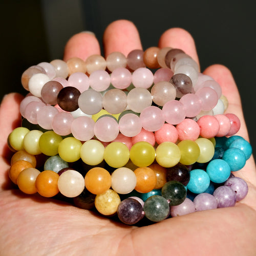 8mm Natural Stone Bracelet With Card Tourmaline – Jewelry Gift Ideas — 1