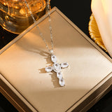 Colored Zircon Cross Necklace With Diamonds Does – Jewelry Gift Ideas — 1