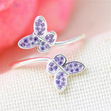 Fashionable Diamond Adjustable Purple Butterfly Ring – Useful Gifts — 5