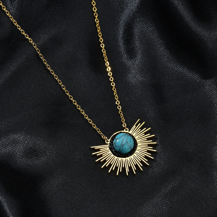 Sun Flower Necklace Women's Stainless Steel – Jewelry Gift Ideas — 1