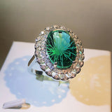Silver Inlay Green Grandmother Design Ring – Meaningful Gifts — 1