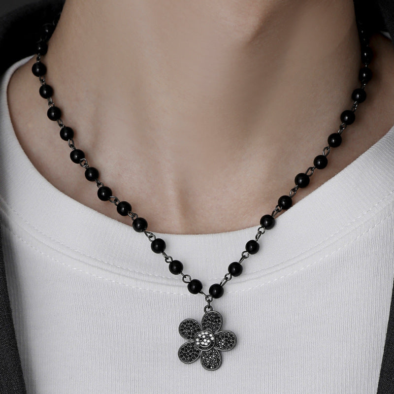 Small Flower Sparkling Beaded Necklace – Jewelry Gift Ideas — 1
