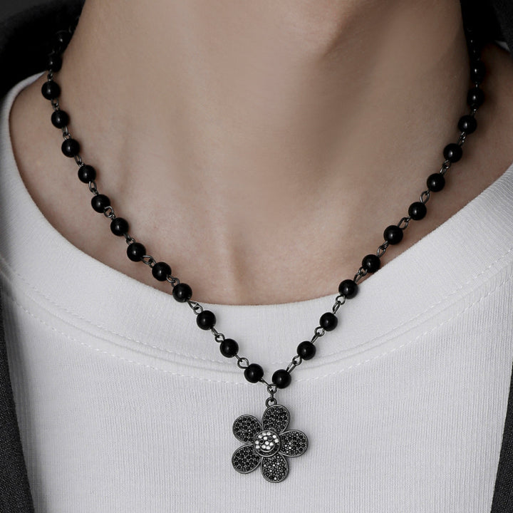 Small Flower Sparkling Beaded Necklace – Jewelry Gift Ideas — 1