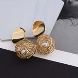 Vintage Geometric Earrings Simple Woven Ball – Special Occasion Gifts — 3