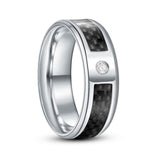 Titanium Steel Veneer Carbon Fiber Ring – Meaningful Gifts — 5