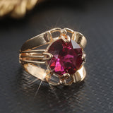 Niche Vintage Red Zircon Ring – Birthday Gifts — 1