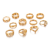 V-Shaped Geometric Diamond Alloy Ring Set – Birthday Gifts — 3