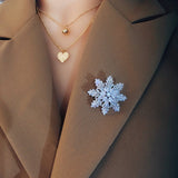 Multilayer Zircon Snowflake Brooch Women – Jewelry Gift Ideas — 3