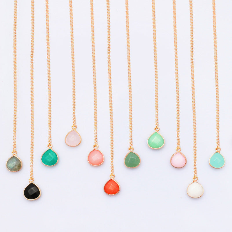 Dyed Jade Water Drop Pendant Necklace – Jewelry Gift Ideas — 1