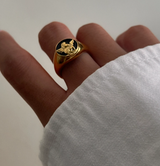 Angel Black Face Ring Titanium Steel Plating 18k – Small Gift Ideas — 1