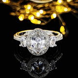 Women's Fashionable Elegant Oval Silver Ring – Gifts for Her — 6