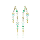 Geometric Color Zircon Double Tassel Earrings – Gift Ideas — 2