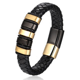 Leather Cord Bracelet Men's Stainless Steel – Jewelry Gift Ideas — 6