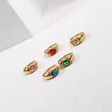 Titanium Steel Plated Gold Multicolor Zircon Ring – Thoughtful Gifts — 3