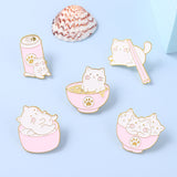 Kitty Brooch Bowl Cat Badge Golden M Badge Clothing – Stylish Gifts — 8