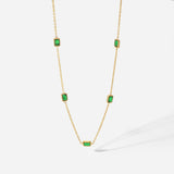 Multiple Square Green Zircon Pendant Necklace – Jewelry Gift Ideas — 2