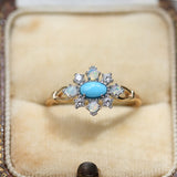 Rhombus Turquoise Natural Opal Opal Ring 925 – Unique Gift Ideas — 1