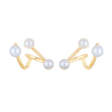 S925 Silver Gilded Earrings Freshwater Pearl Stereoscopic – Gift Ideas — 2
