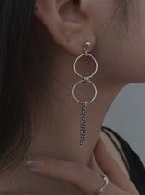 Asymmetric Geometric Ring Chain Earrings – Holiday Gift Ideas — 15