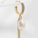 Freshwater Pearl Ear Button Long Tassels Fashion – Stylish Gifts — 2