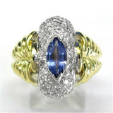 Electroplating Inlaid Blue Zircon Ring European – Stylish Gifts — 4