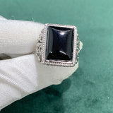 Silver Plated Black Onyx Men Ring – Gifts for Him — 3