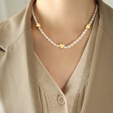 Peach Heart Splice Freshwater Pearl Chain – Thoughtful Gifts — 1