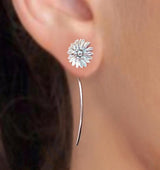 Silver Plated Sun Flower Earrings – Birthday Gifts — 3