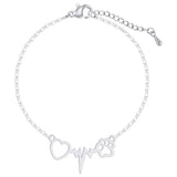 Cat Paw Cardiogram Beating Heart Pendant Bracelet – Jewelry Gift Ideas — 1