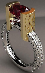 Imitation Ruby 18k Gold Color Separation Ring – Small Gift Ideas — 3