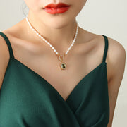 Wind Retro Ornament Clavicle Chain Zircon Freshwater – Practical Gifts — 4