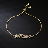 Gold Bracelet Personalized Color Zirconium MOM – Jewelry Gift Ideas — 5