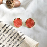 Geometric color drop oil stitching earrings – Stylish Gifts — 6
