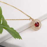 Women's Fashion Garnet Pendant Necklace – Jewelry Gift Ideas — 1