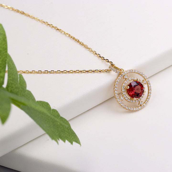 Women's Fashion Garnet Pendant Necklace – Jewelry Gift Ideas — 1