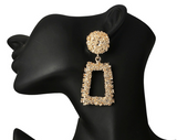 Metal earrings embossed floral earrings – Holiday Gift Ideas — 4